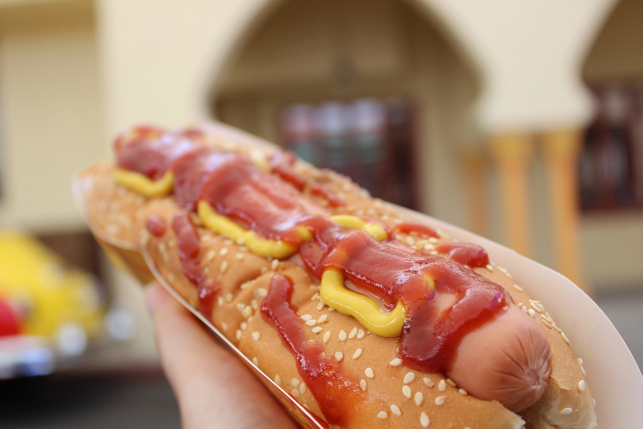 hot dog, gourmet, ketchup