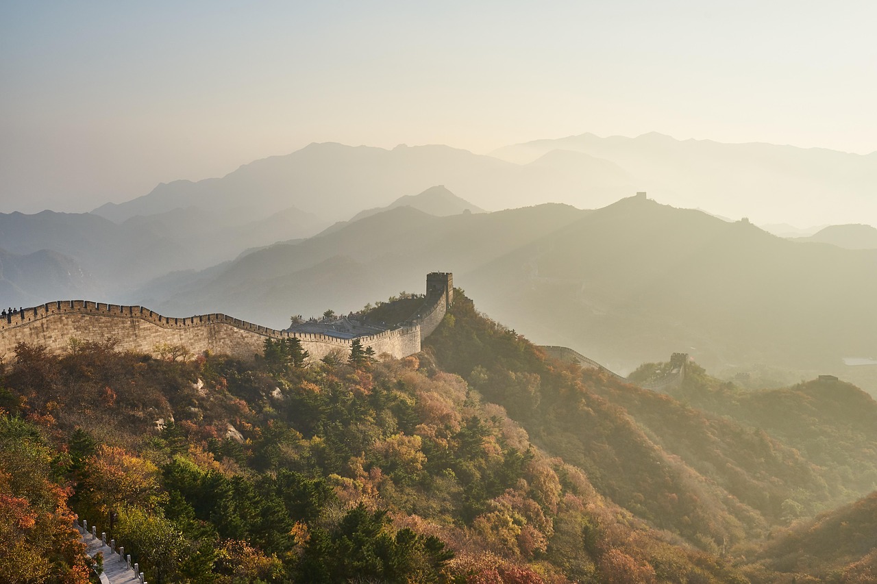 great wall of china, mountain, ancient