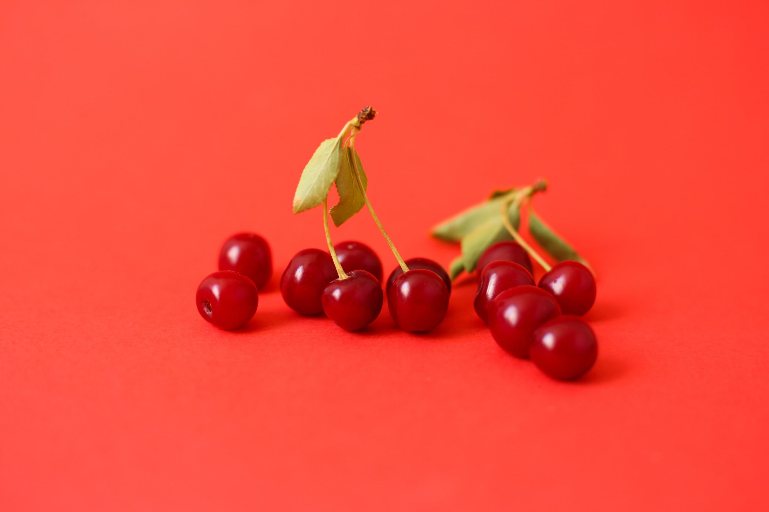 red round fruits on red surface